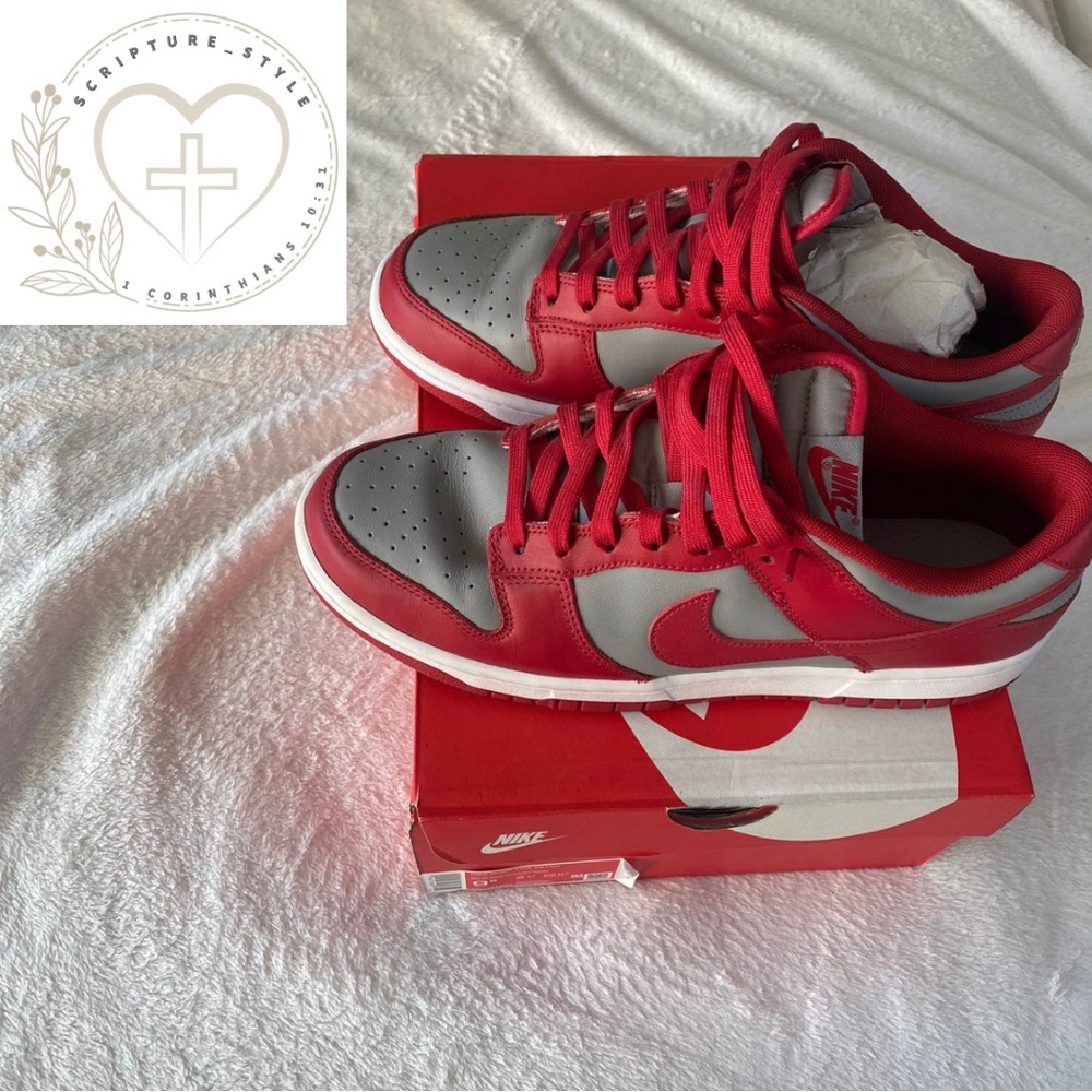 Nike Red and Gray Athletic Shoes